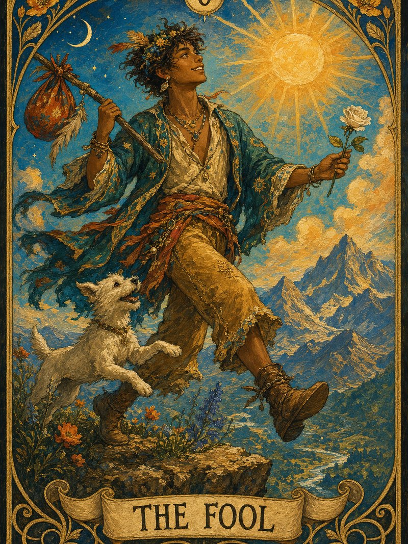 The Fool tarot card.
