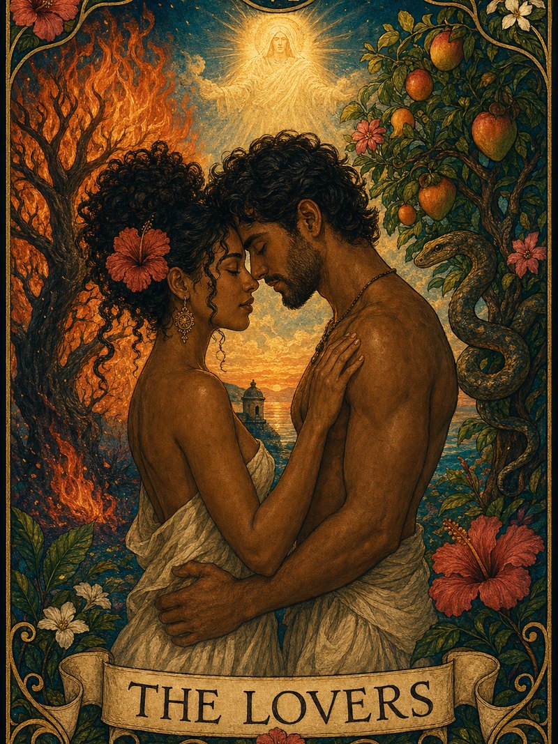 The Lovers tarot card.
